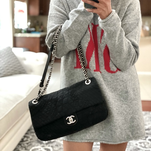 SOLD Chanel Camelia Denim Black Bag - Picture 15 of 17